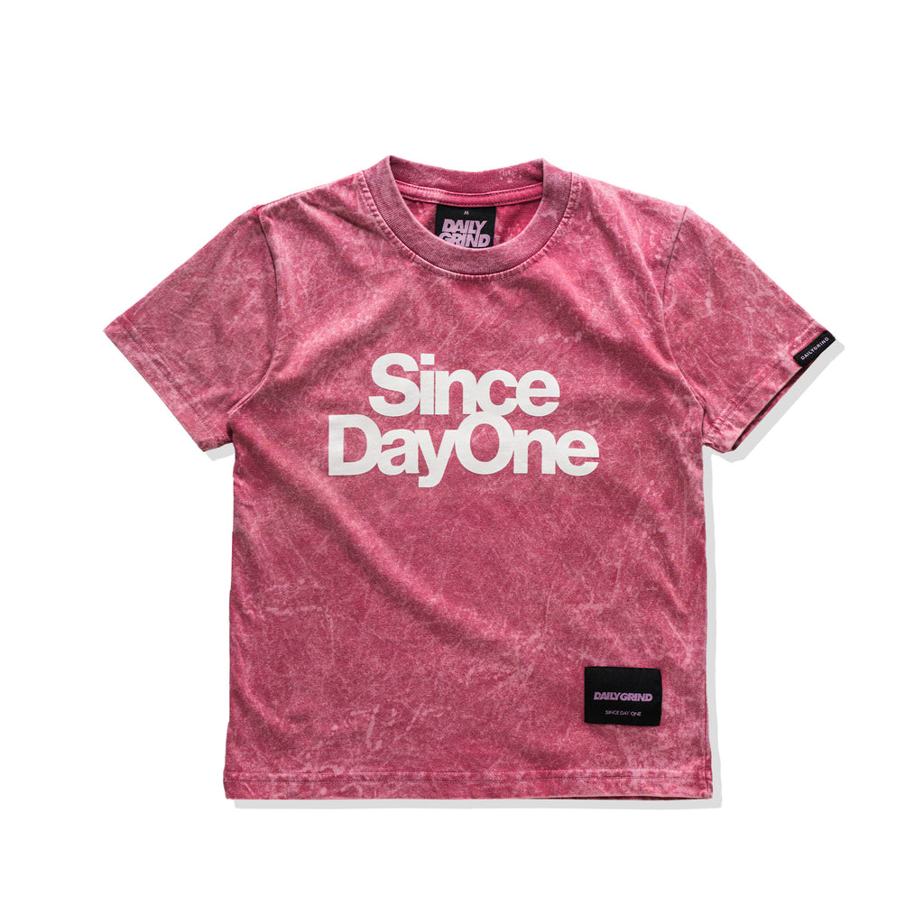 DAILY GRIND KIDS SINCE DAY ONE WASHED TSHIRT FOR KIDS RED