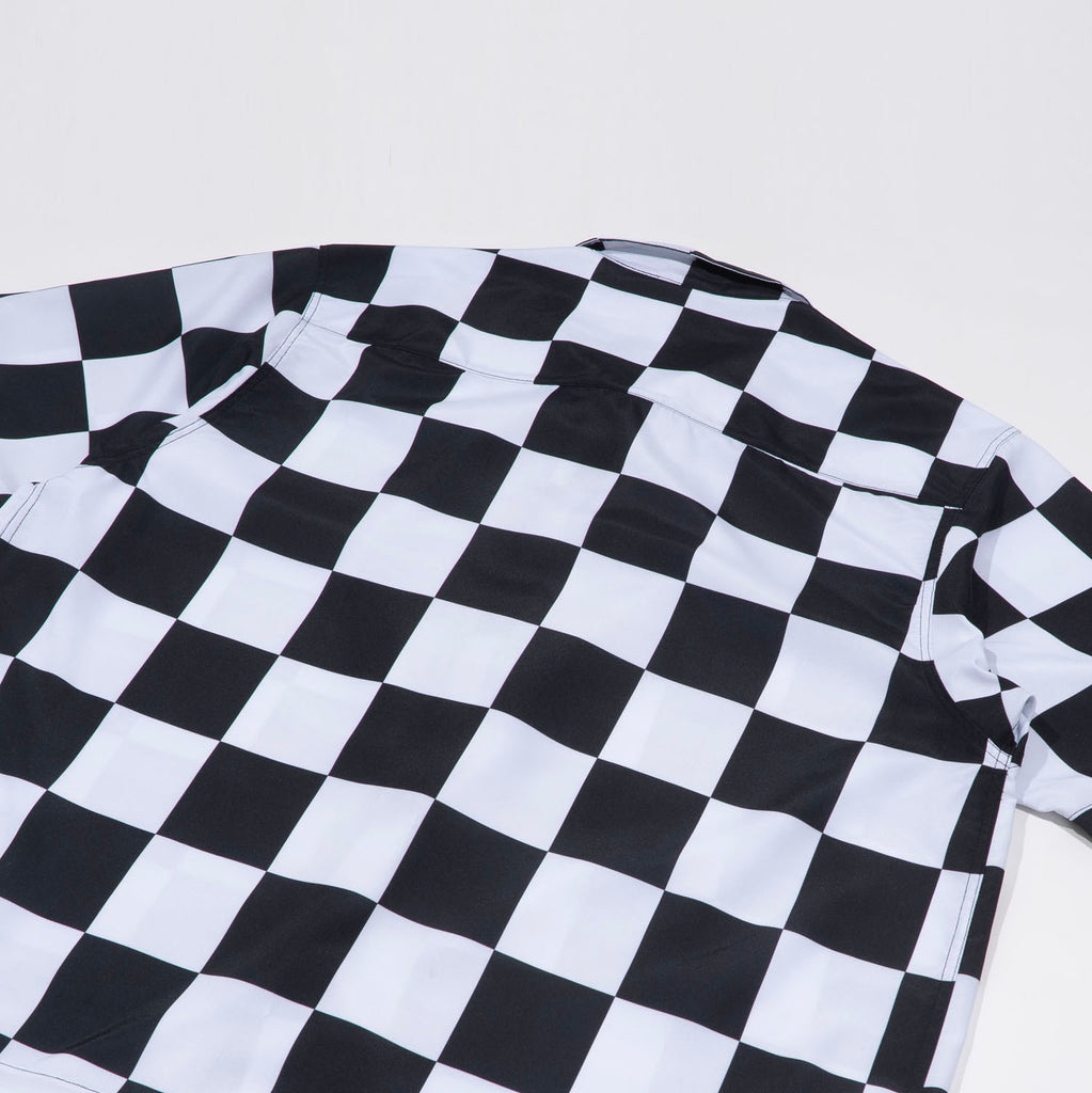 DAILY GRIND GRIDWORK CHECKERED POLO BLACK/WHITE