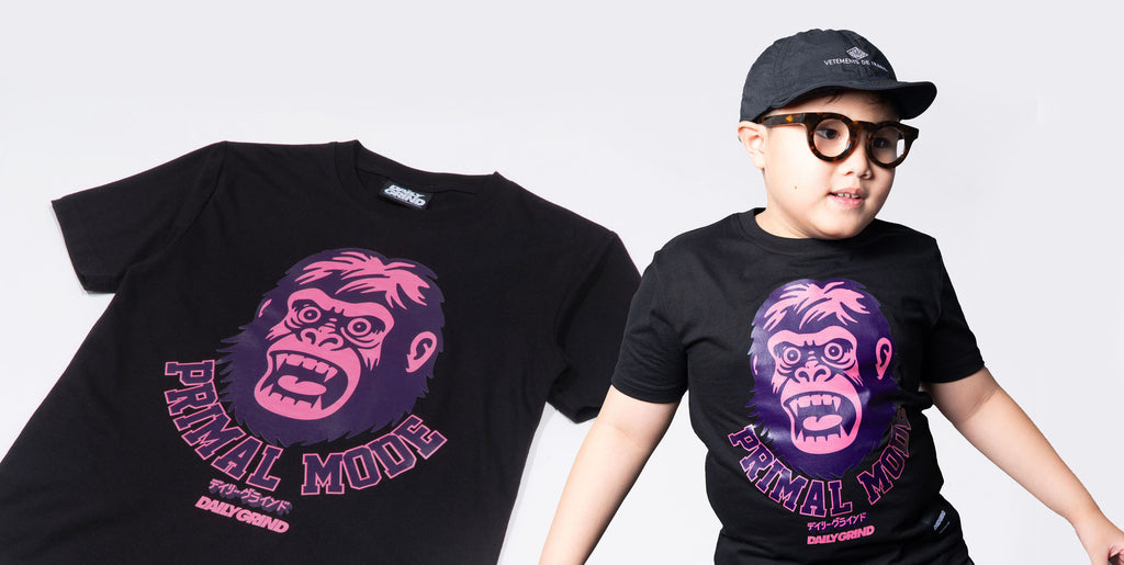 DAILY GRIND PRIMAL TSHIRT FOR KIDS BLACK