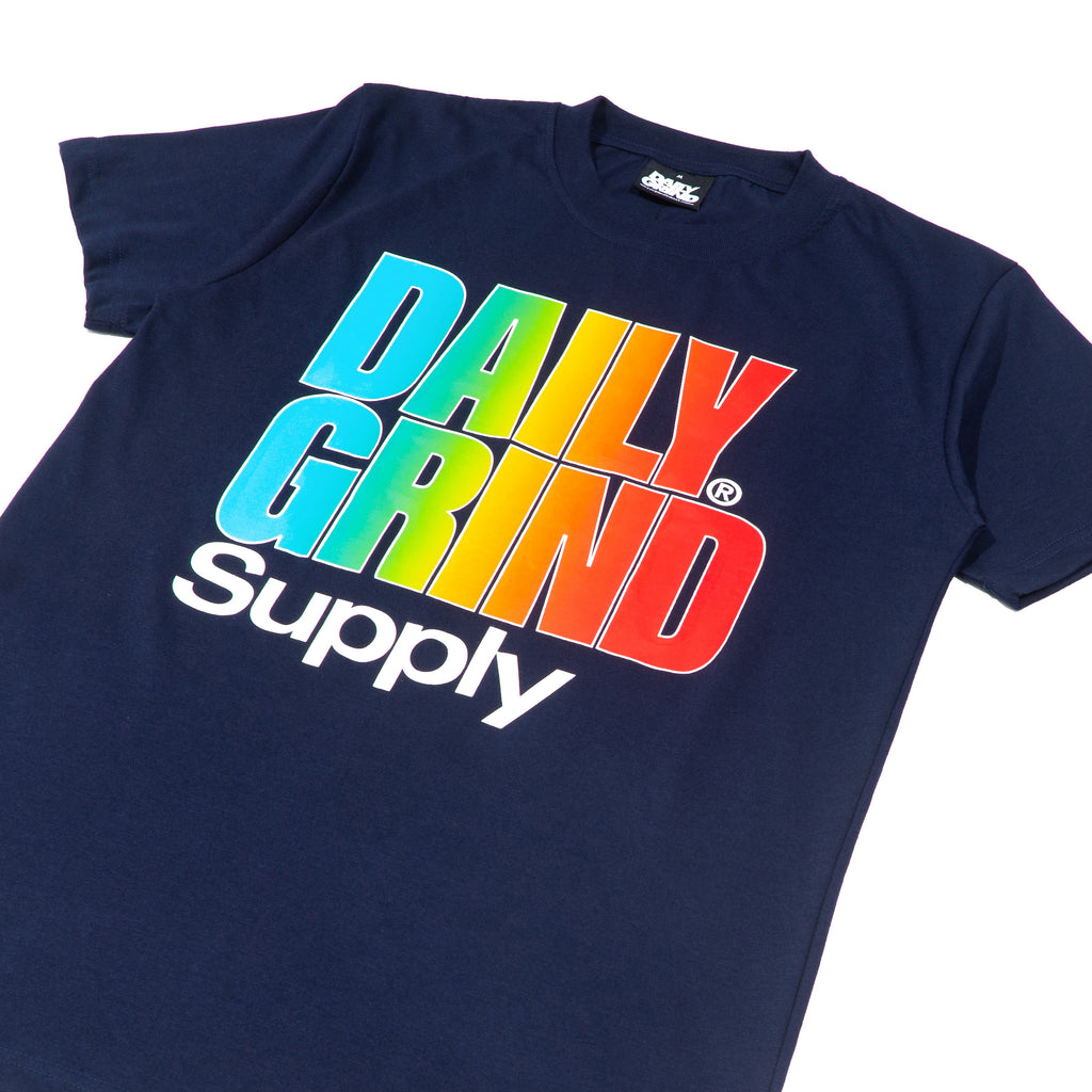 DAILY GRIND BLAZE SUPPLY TSHIRT NAVY BLUE