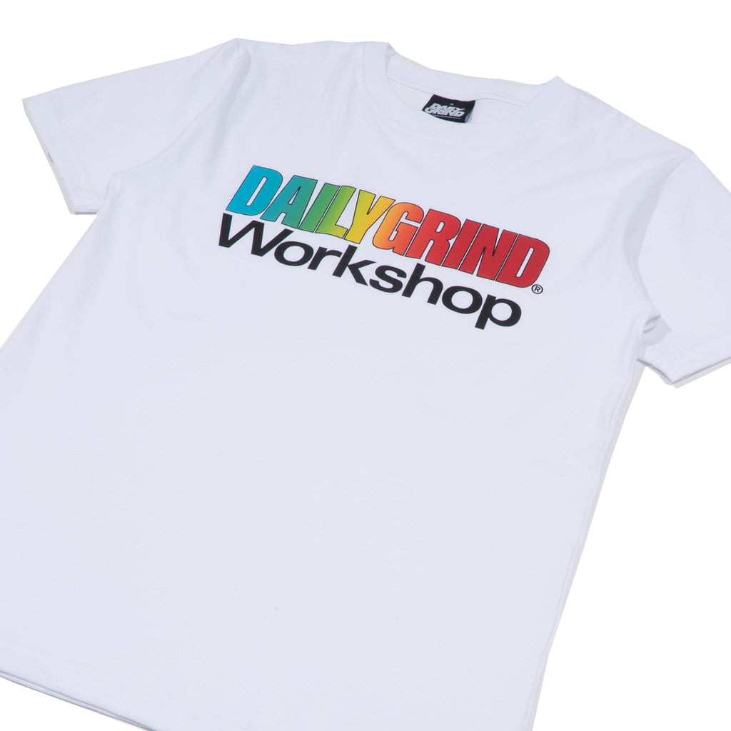 DAILY GRIND BLAZE WORKSHOP TSHIRT WHITE