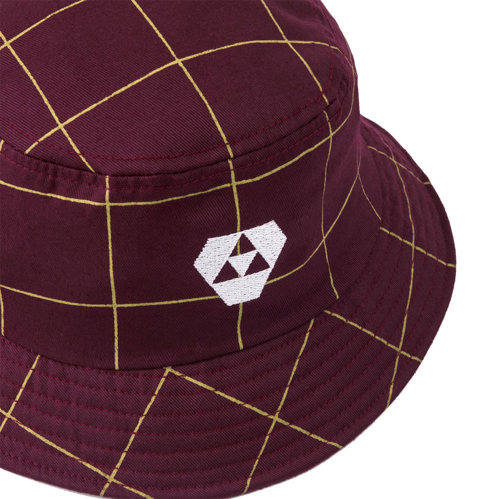 DAILY GRIND FISHER GRID BUCKET HAT MAROON