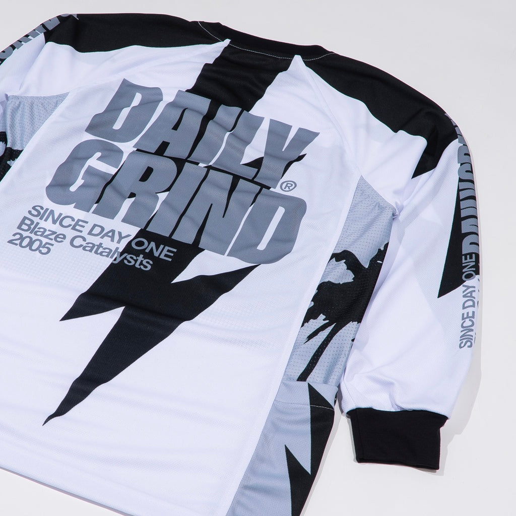 DAILY GRIND BLAZE RIDING JERSEY LONGSLEEVES W/SIDE SWIFT POCKET WHITE