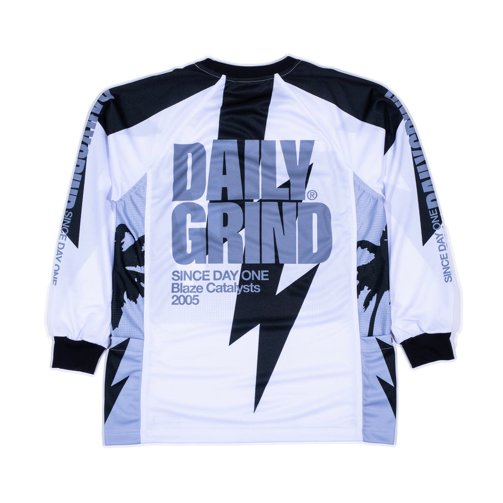 DAILY GRIND BLAZE RIDING JERSEY LONGSLEEVES W/SIDE SWIFT POCKET WHITE