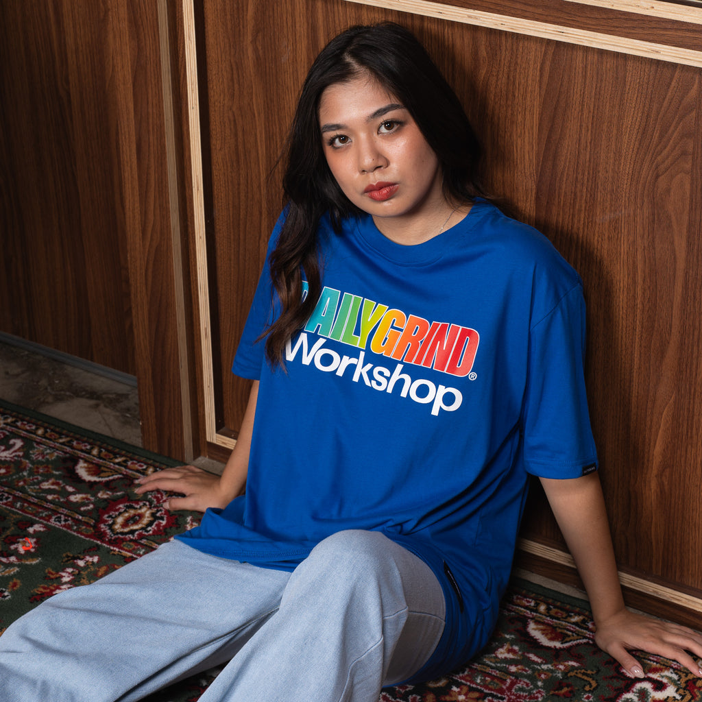 DAILY GRIND BLAZE WORKSHOP TSHIRT ROYAL BLUE