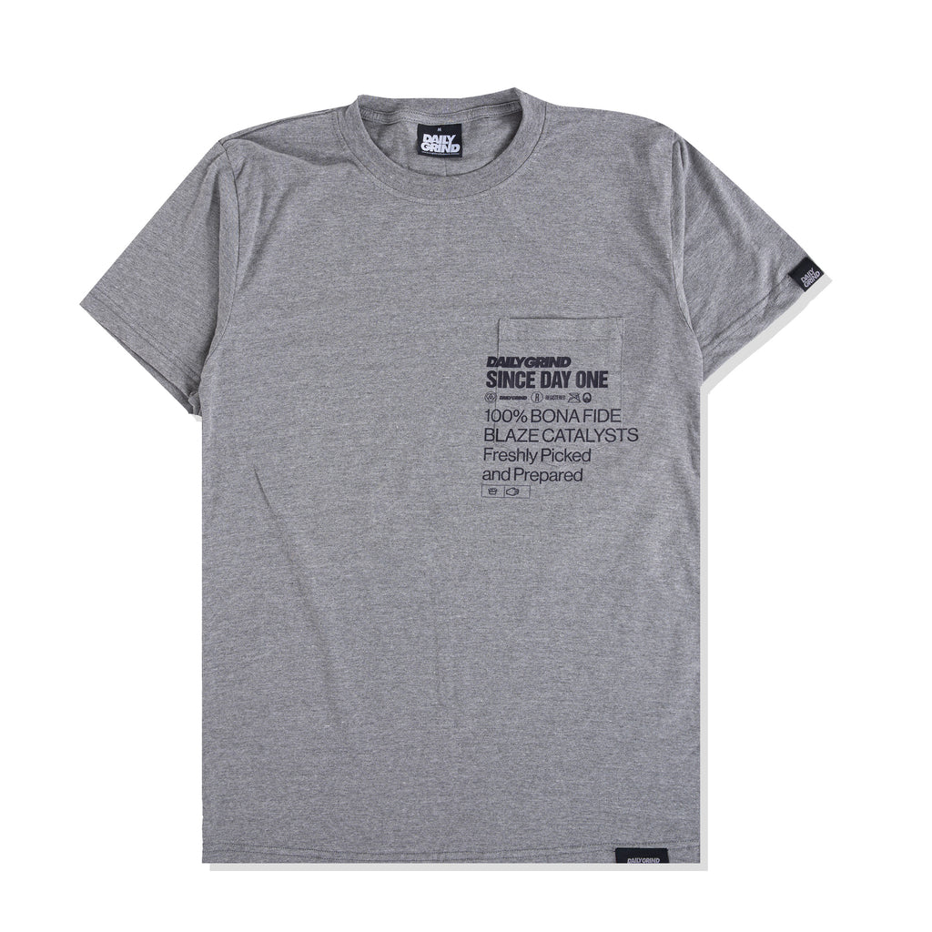DAILY GRIND CONTROL POCKET TEE HEATHER GRAY