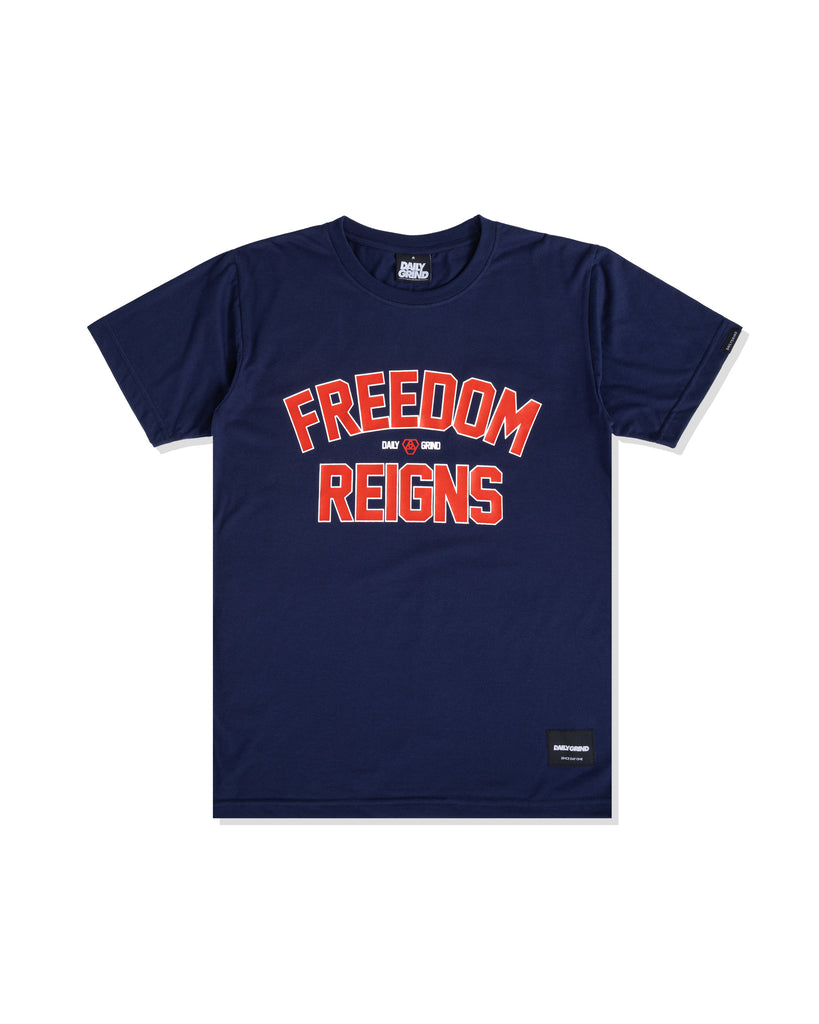 DAILY GRIND FREEDOM REIGNS TSHIRT NAVY BLUE
