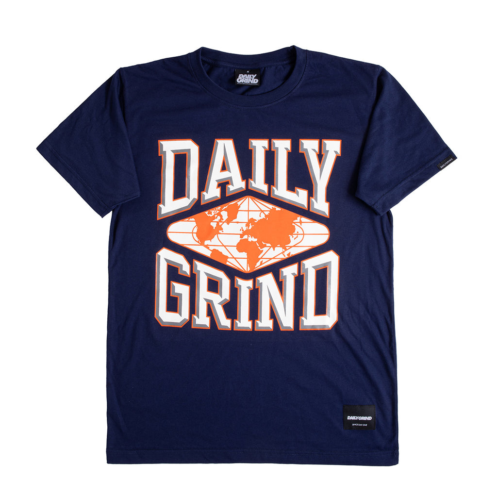 DAILY GRIND ORB TSHIRT NAVY BLUE