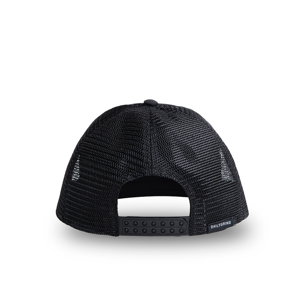 DAILY GRIND STEALTH TRUCKER CAP BLACK/WHITE