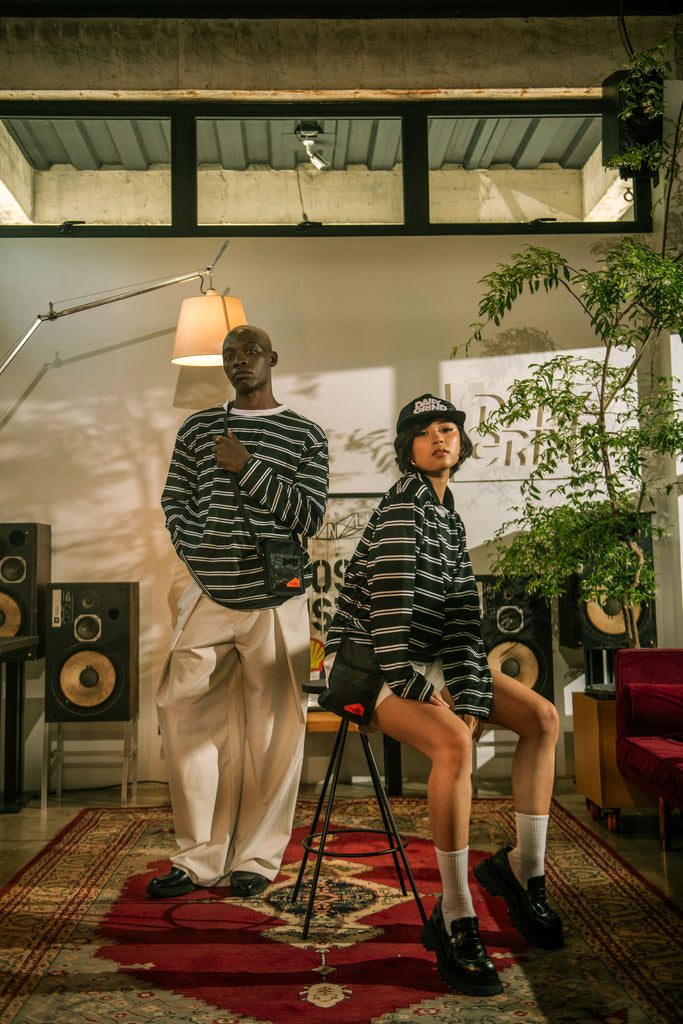 DAILY GRIND STRIPE ESTATE JERSEY LONGSLEEVE BLACK/WHITE