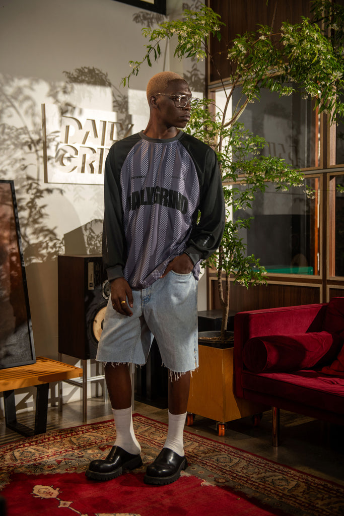 DAILY GRIND LINEAR CODE JERSEY LONGSLEEVE GRAY