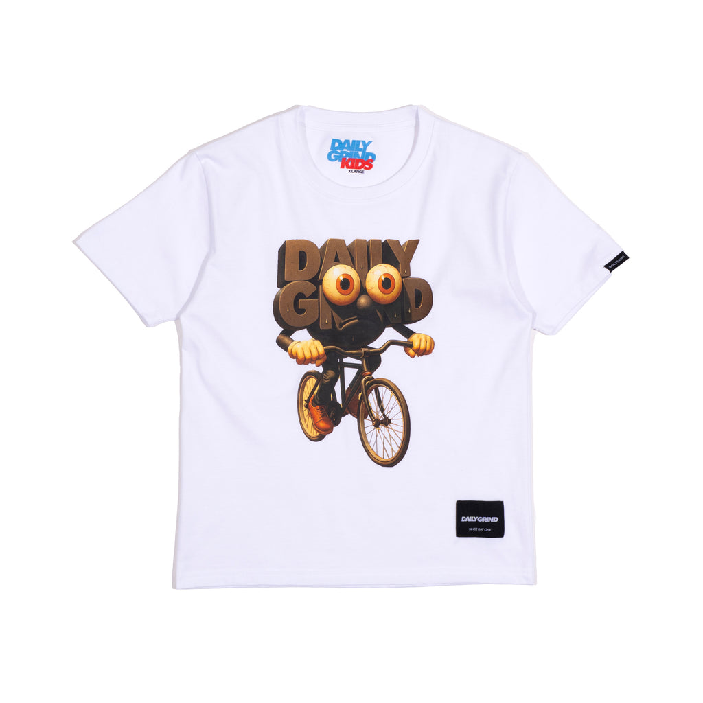 DAILY GRIND KIDS GRIZZLE TSHIRT FOR KIDS WHITE