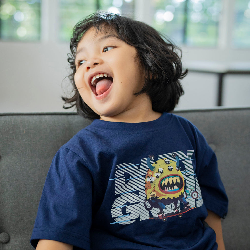 DAILY GRIND KIDS FUELED TSHIRT FOR KIDS NAVY BLUE
