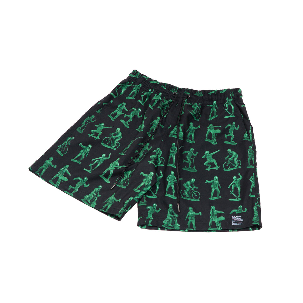 DAILY GRIND NO TO WAR SHORTS BLACK