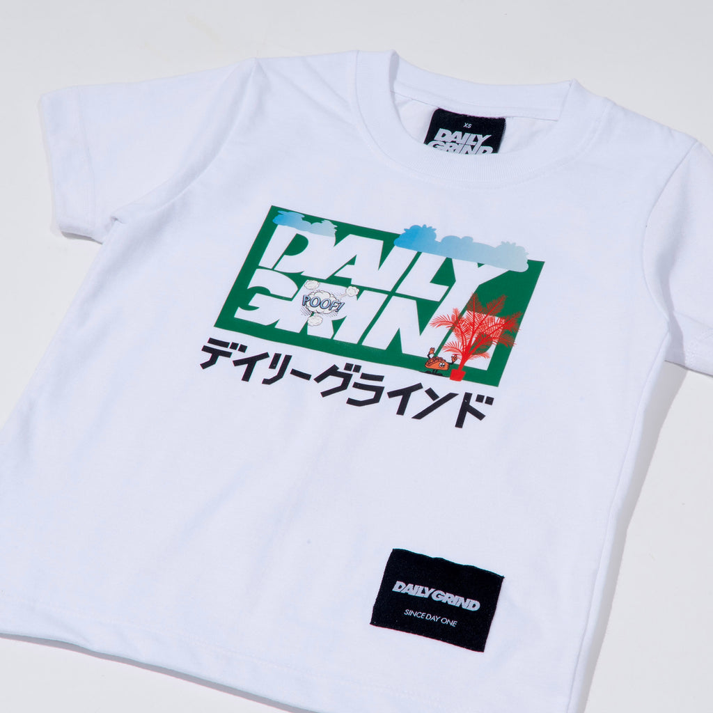 DAILY GRIND KIDS POOF TSHIRT FOR KIDS WHITE