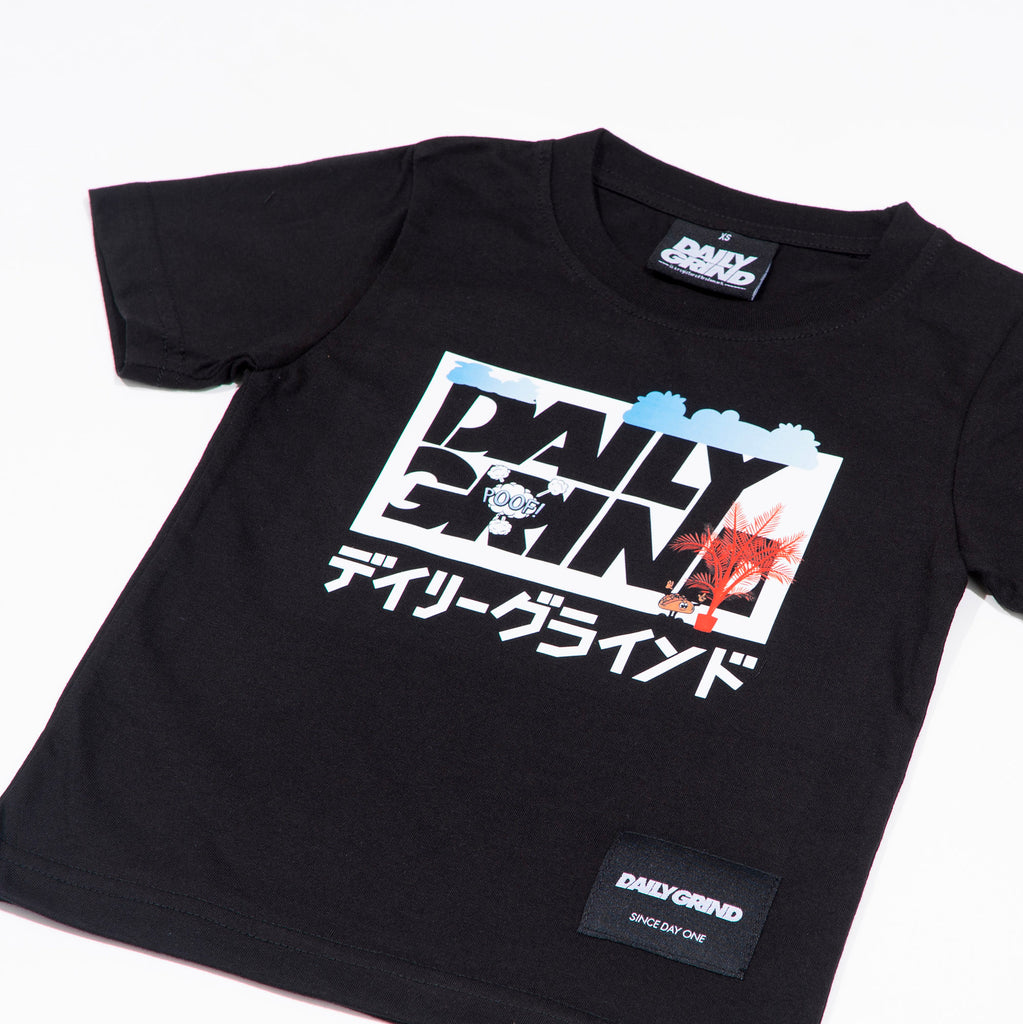 DAILY GRIND KIDS POOF TSHIRT FOR KIDS BLACK