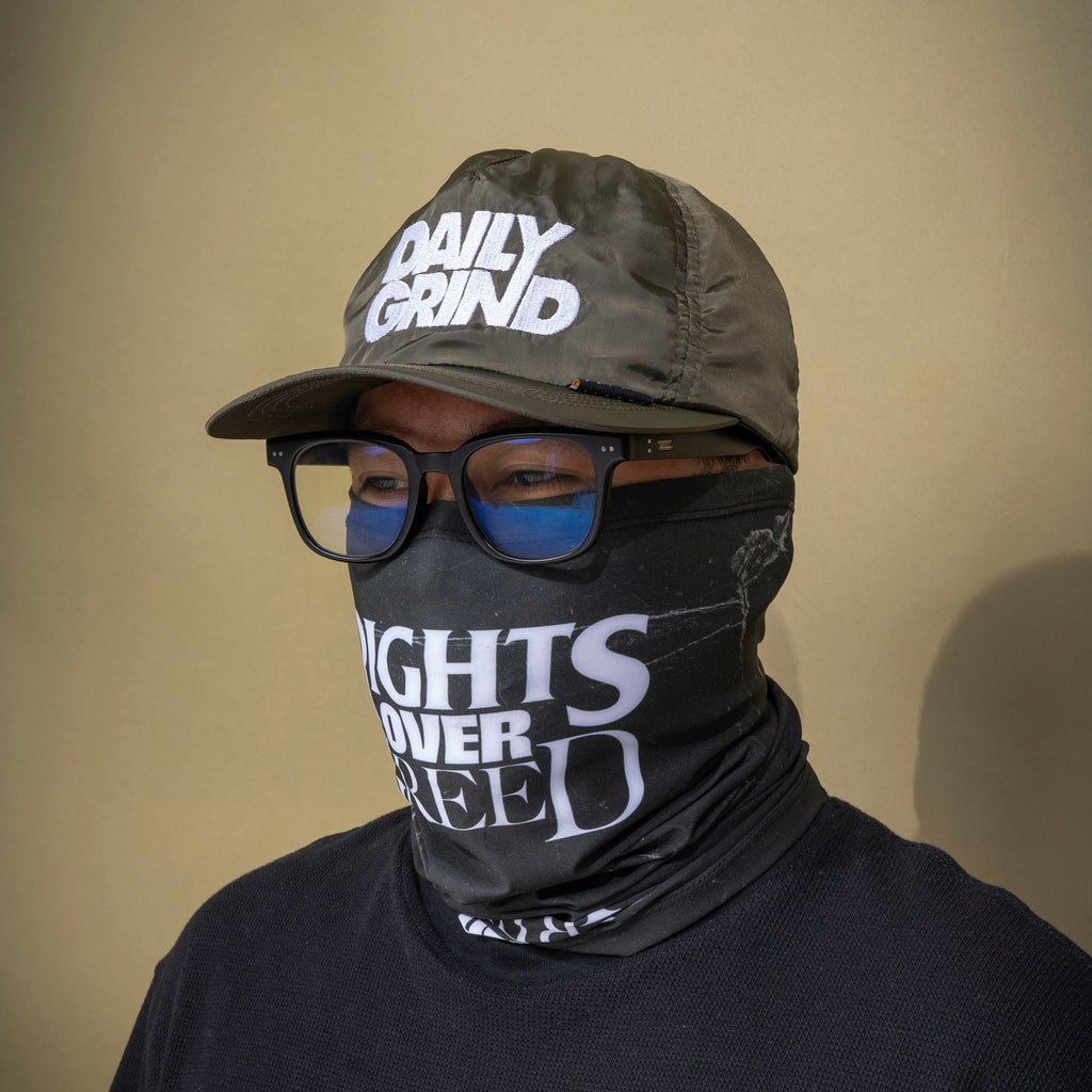 DAILY GRIND RIGHTS OVER GREED TUBE MASK BLACK