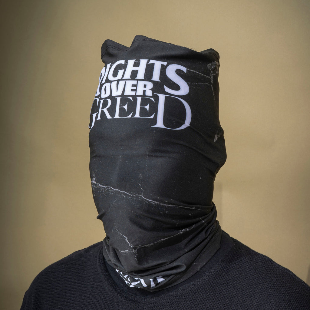 DAILY GRIND RIGHTS OVER GREED TUBE MASK BLACK
