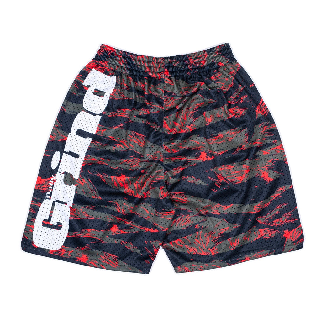 DAILY GRIND STRIED MESH SHORTS ORANGE