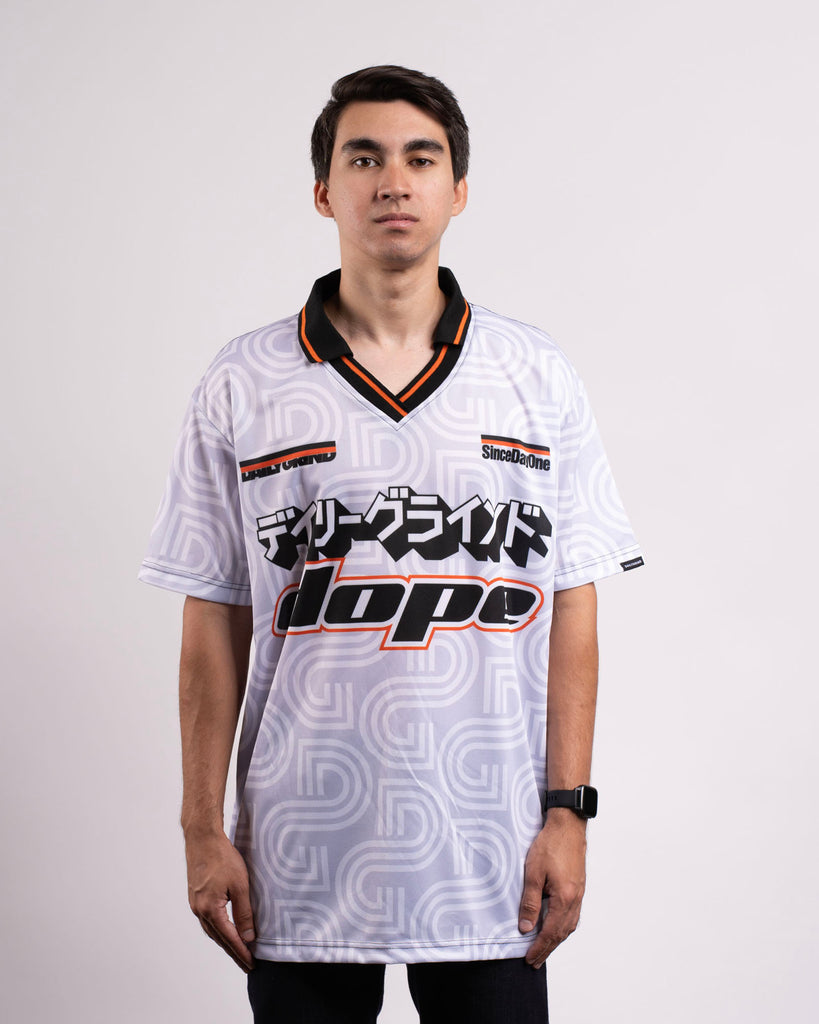 DAILY GRIND DOPE JERSEY POLO WHITE