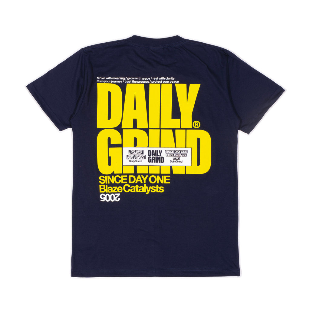 DAILY GRIND BLAZE COAT TSHIRT NAVY BLUE