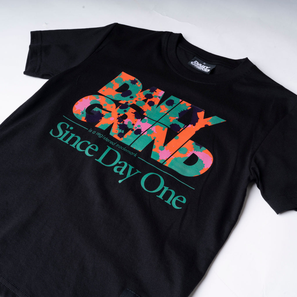 DAILY GRIND MAIN SPLATTER TSHIRT FOR KIDS BLACK