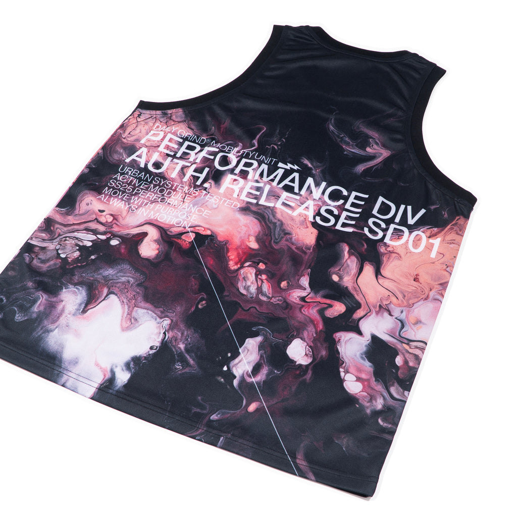 DAILY GRIND CORE VEST MARBLE TANK TOP BLACK