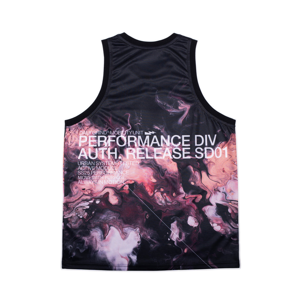 DAILY GRIND CORE VEST MARBLE TANK TOP BLACK