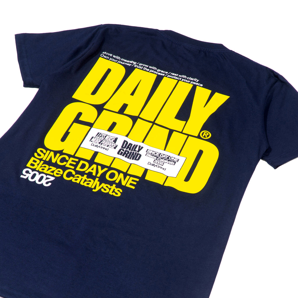 DAILY GRIND BLAZE COAT TSHIRT NAVY BLUE