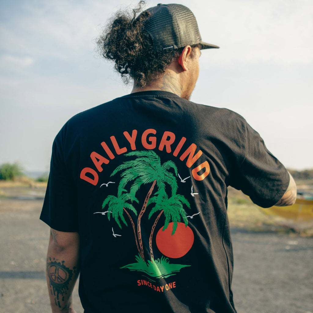 DAILY GRIND PALM TSHIRT BLACK