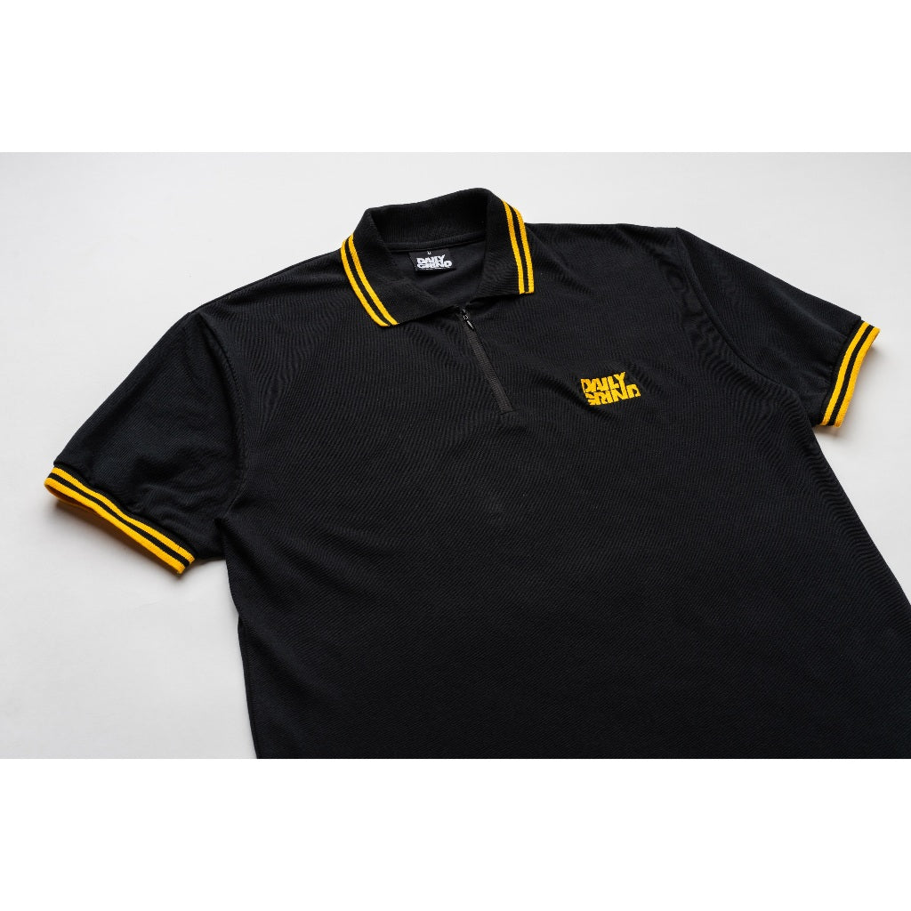 DAILY GRIND SHEAR ZIP POLO SHIRT BLACK