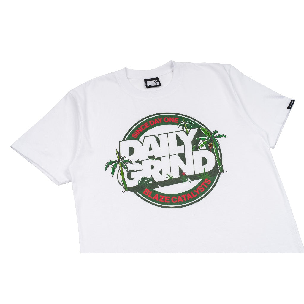 DAILY GRIND TROPICAL CANOPY TSHIRT WHITE