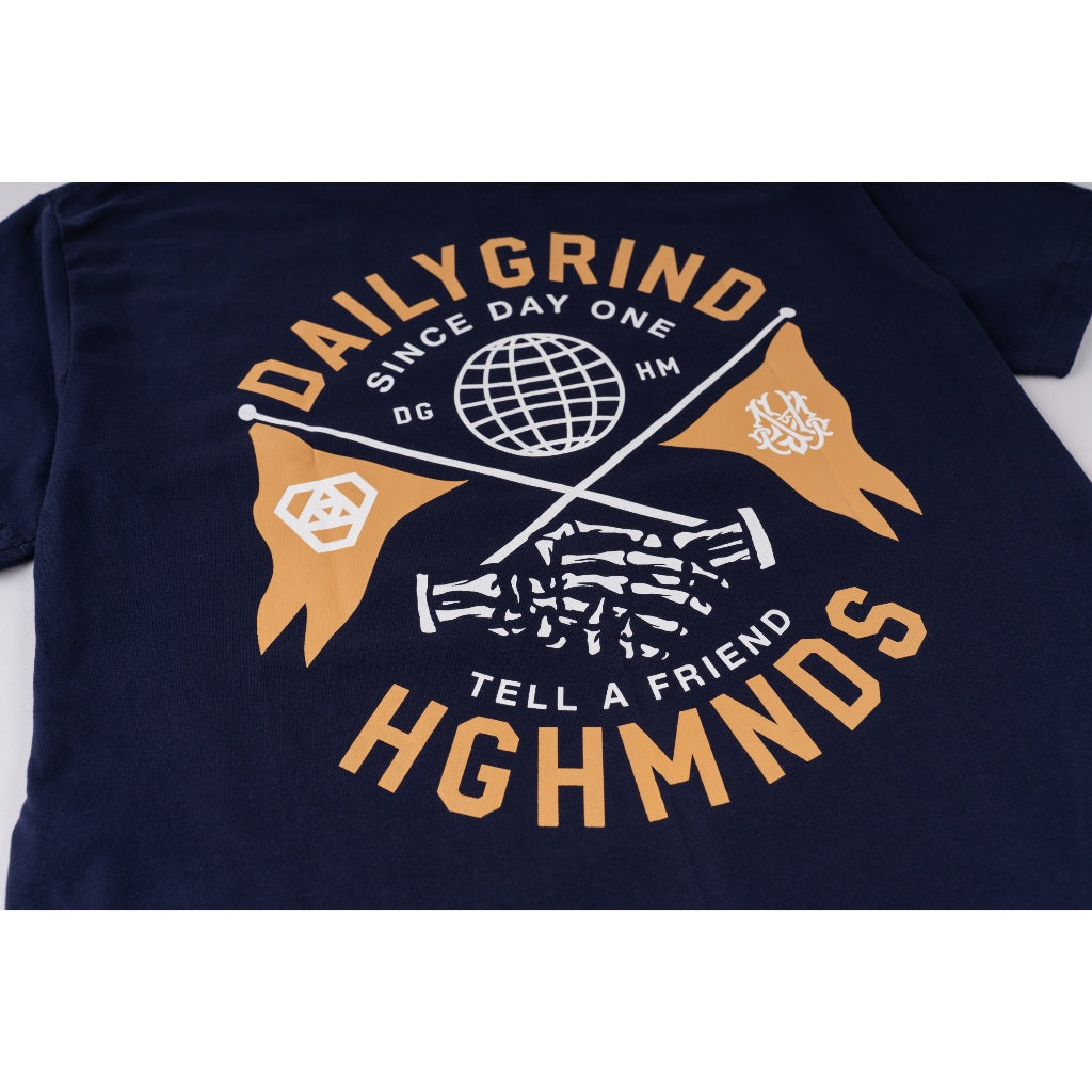 HGHMNDS X DAILYGRIND STRENGTH IN LOYALTY TSHIRT NAVY BLUE