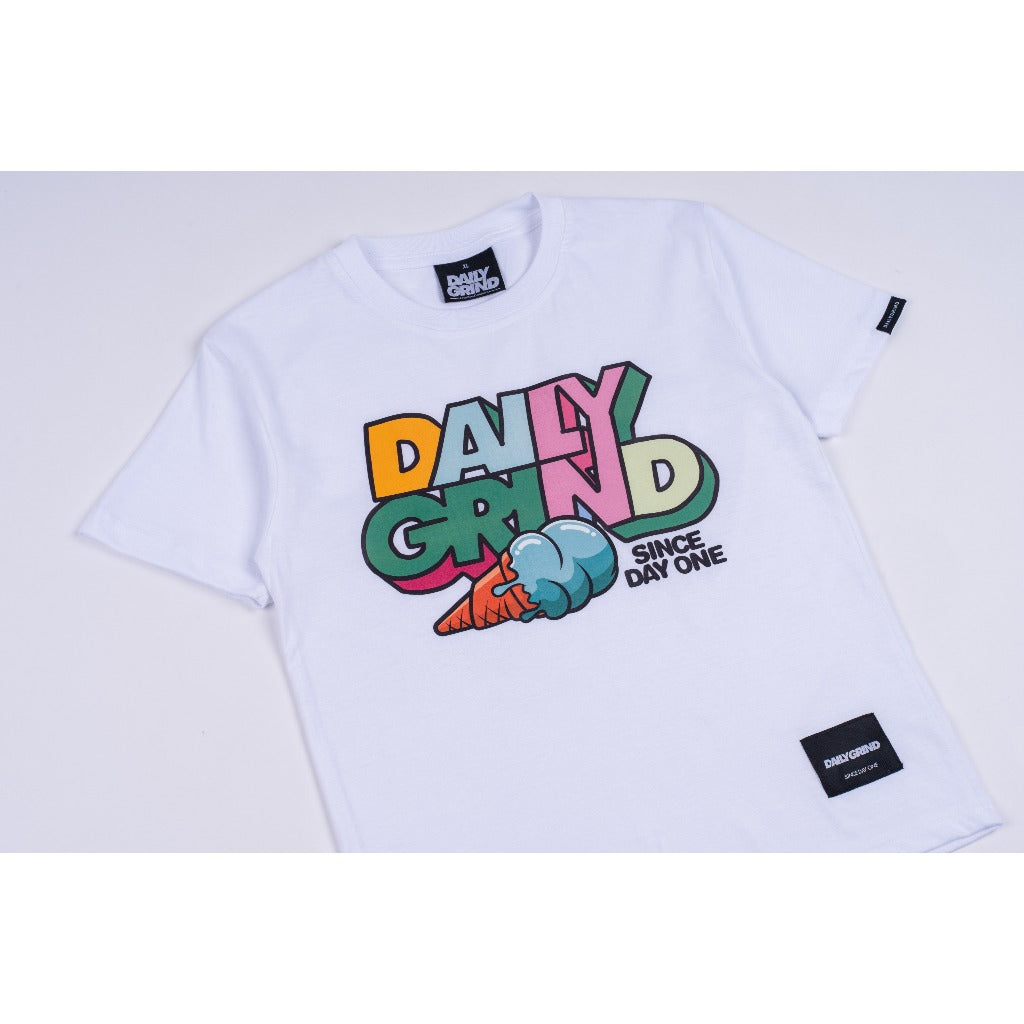 DAILY GRIND KIDS ICE CREAM 3D TSHIRT FOR KIDS WHITE