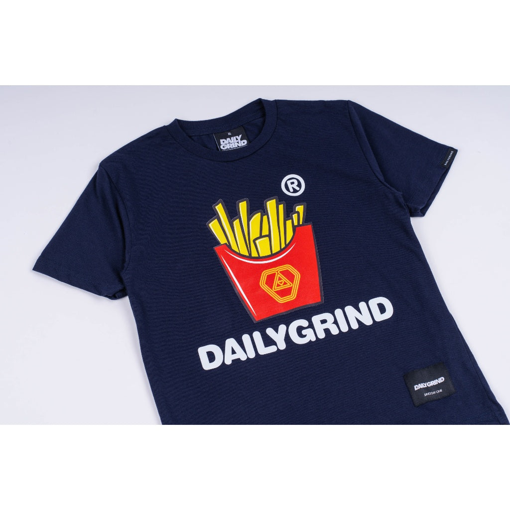 DAILY GRIND KIDS FRIES LOVE TSHIRT FOR KIDS NAVY BLUE