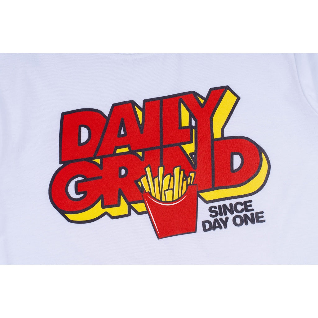 DAILY GRIND KIDS 3D FRIES TSHIRT FOR KIDS WHITE