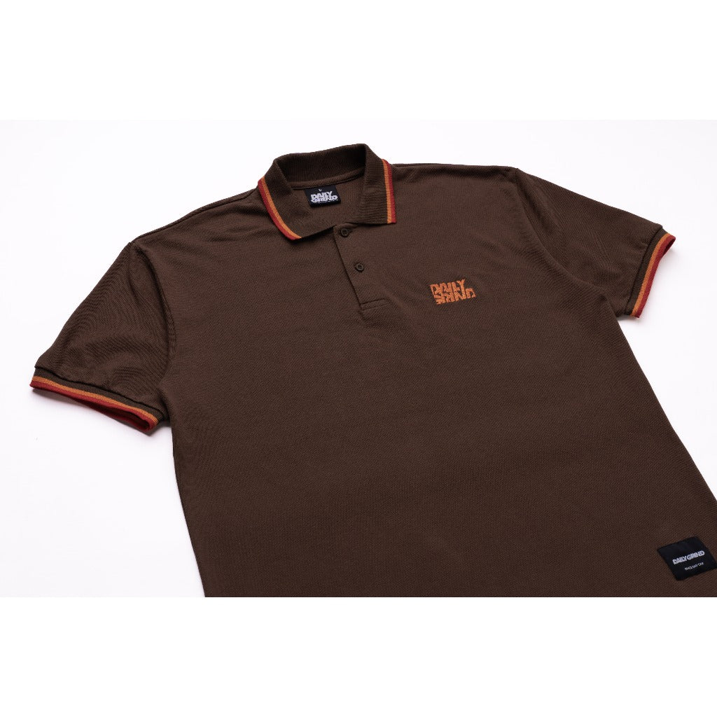 DAILY GRIND SHEAR POLO SHIRT BROWN