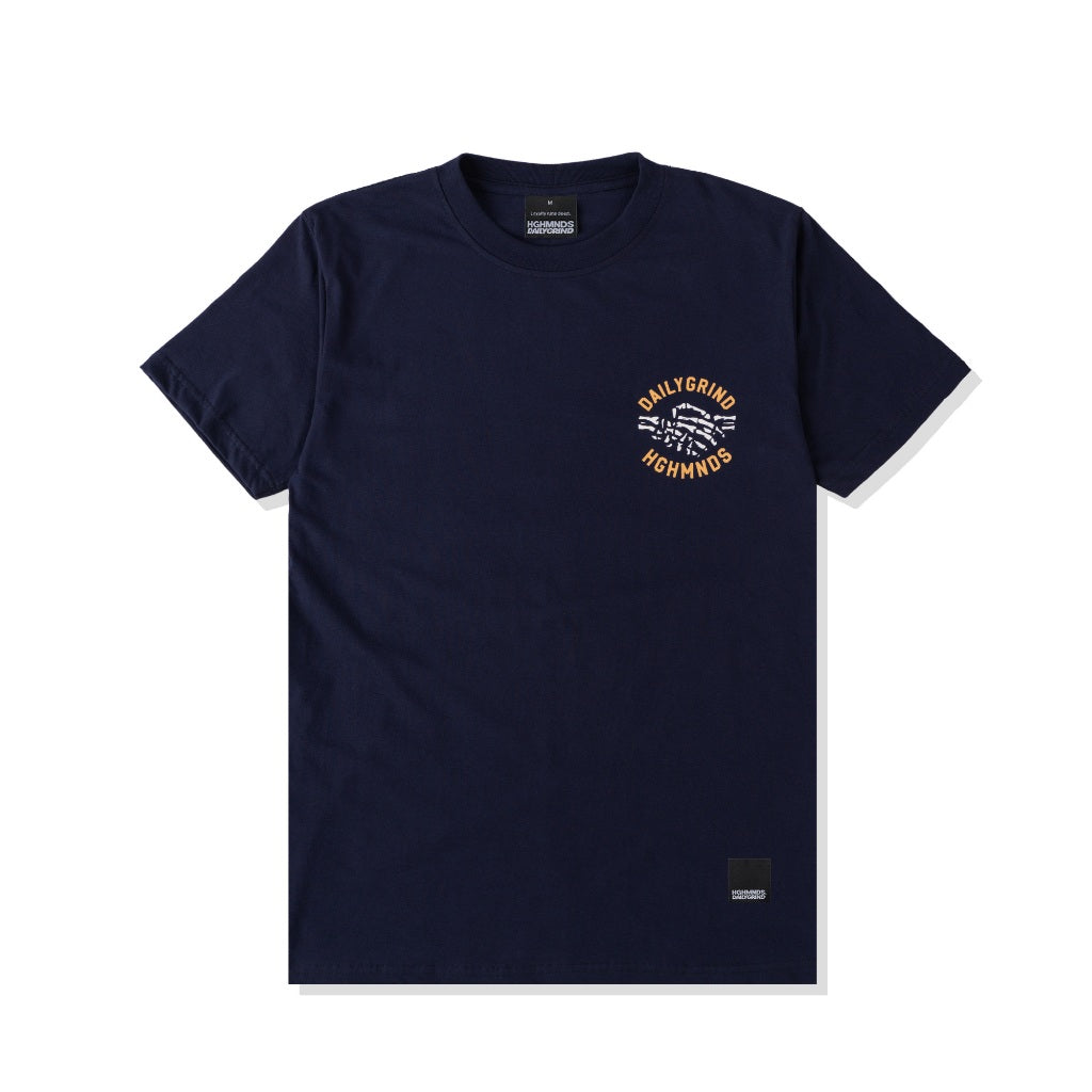 HGHMNDS X DAILYGRIND STRENGTH IN LOYALTY TSHIRT NAVY BLUE