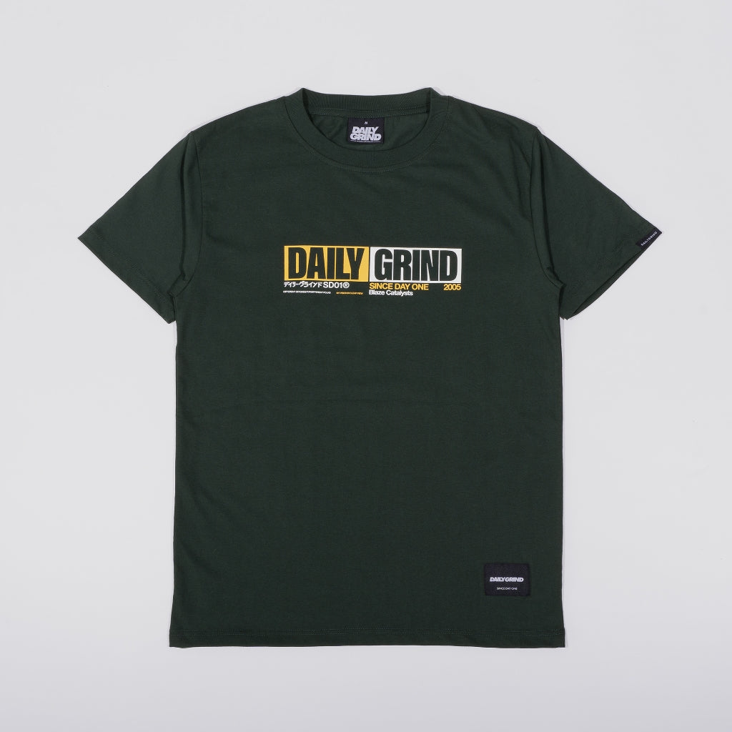 DAILY GRIND BLAZE LAYER TSHIRT MOSS GREEN