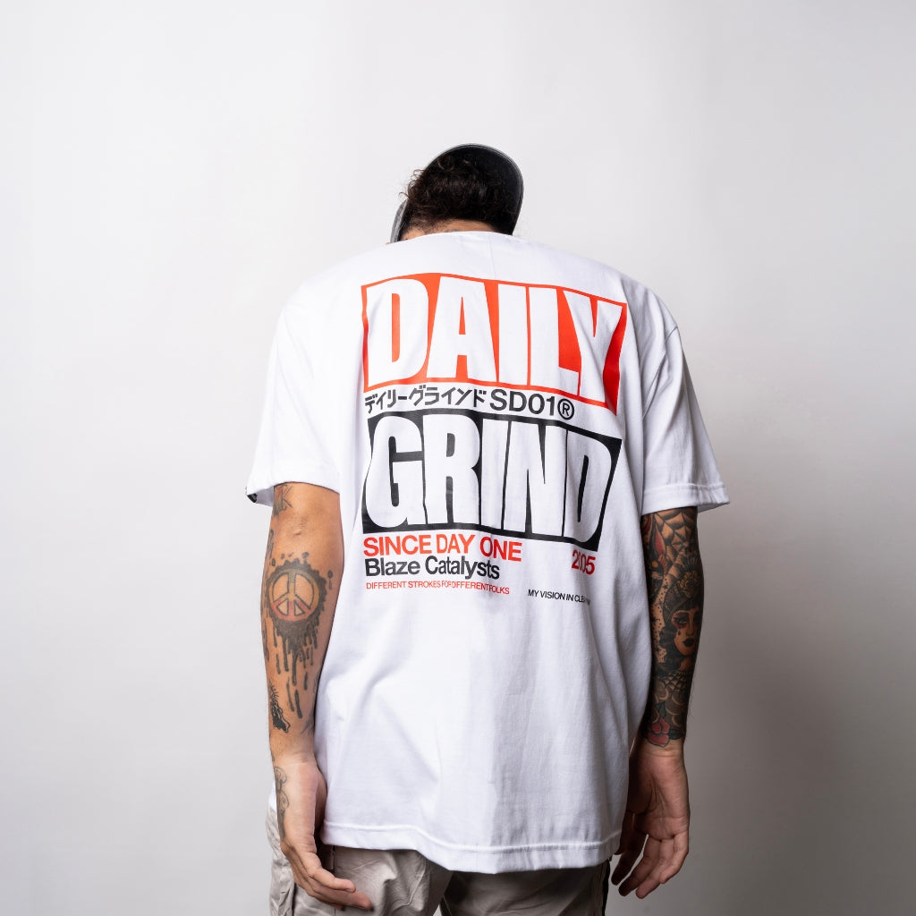 DAILY GRIND BLAZE LAYER TSHIRT WHITE