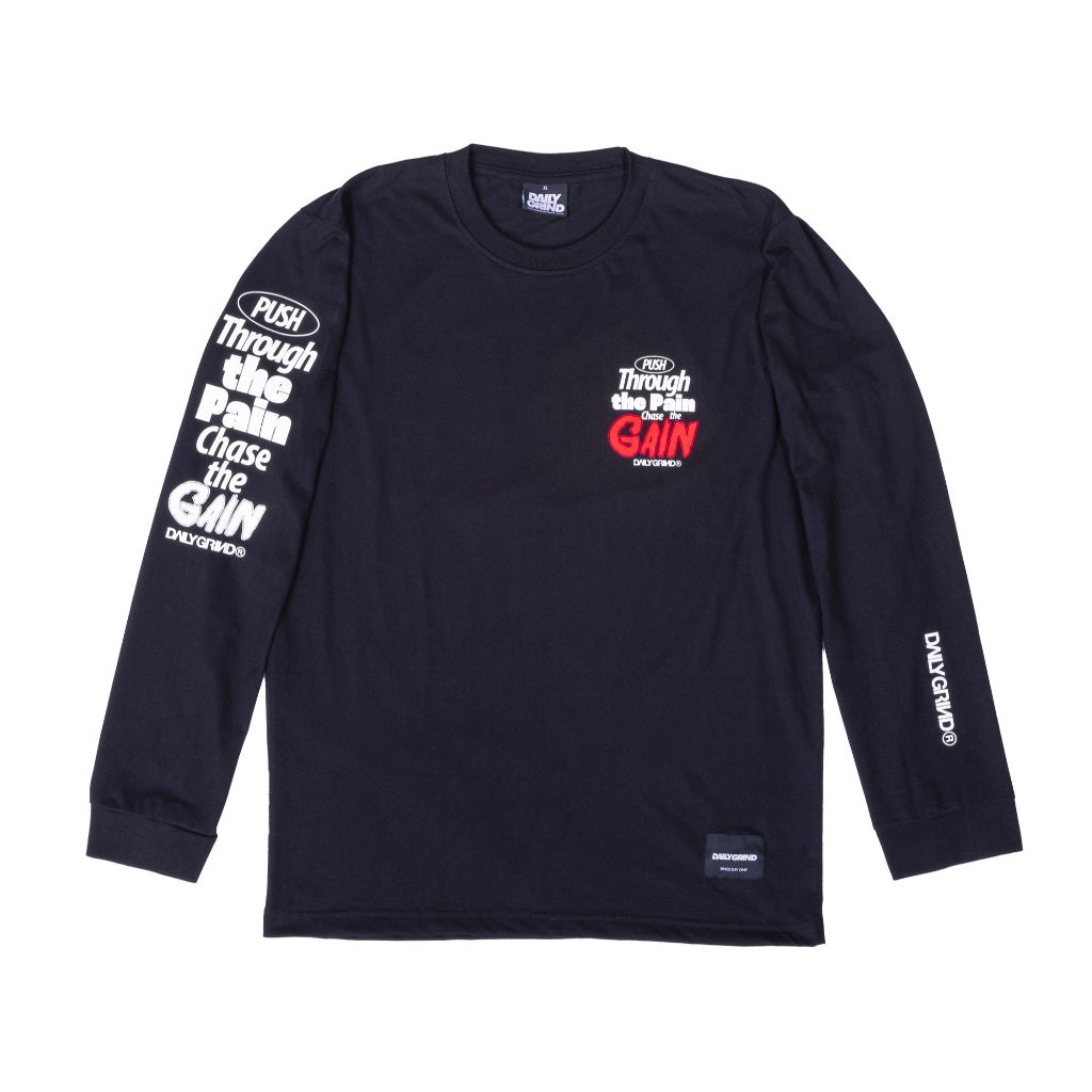 DAILY GRIND PUSH THROUGH LONGSLEEVES BLACK