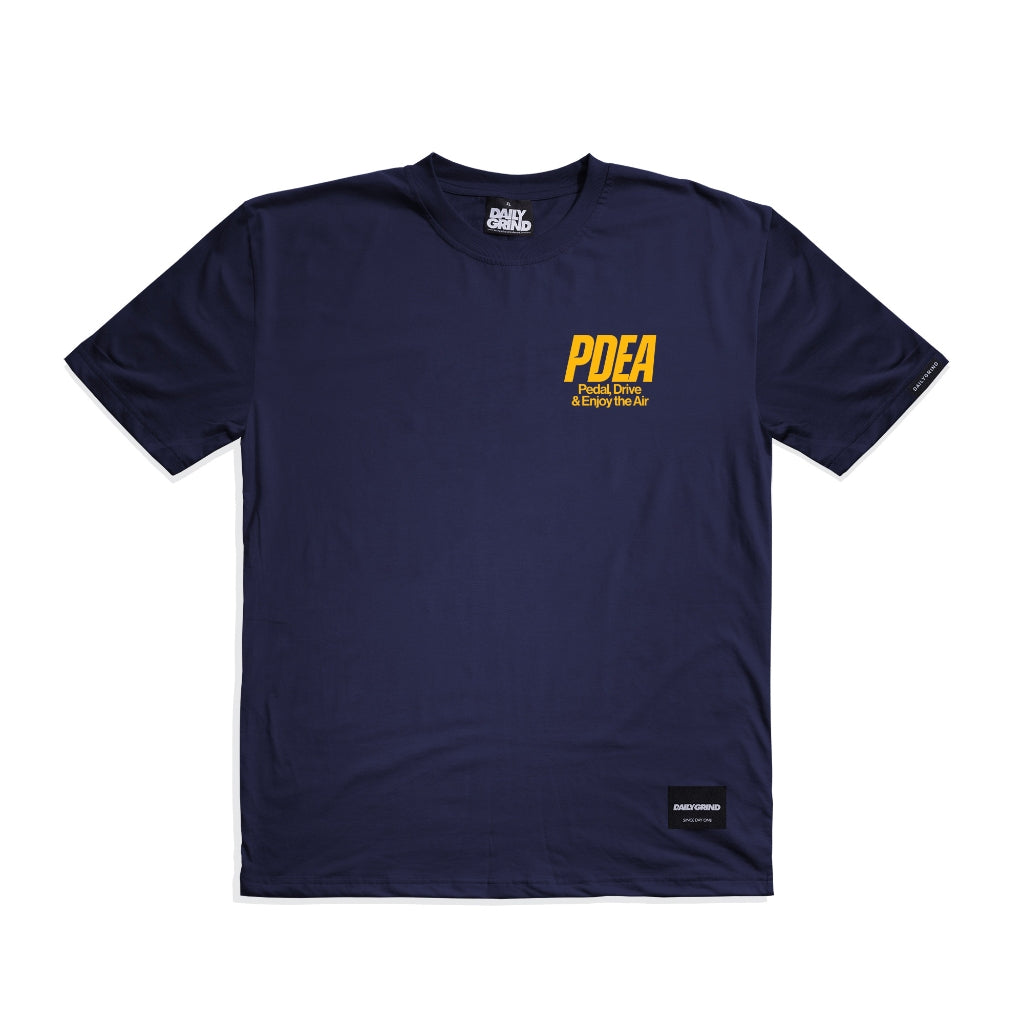 DAILY GRIND PEDAL & DRIVE TSHIRT NAVY BLUE