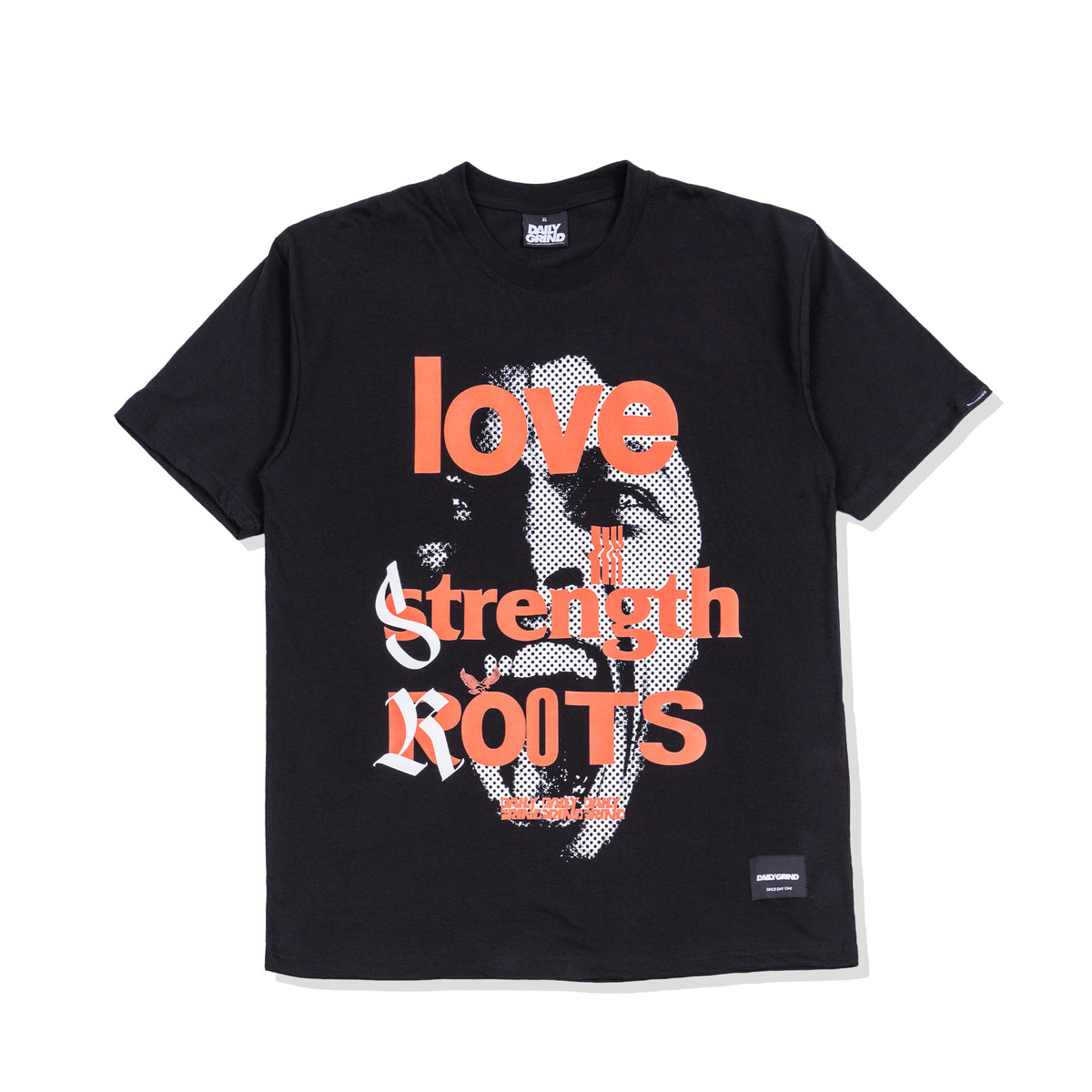 DAILY GRIND LOVE STRENGTH ROOTS TSHIRT BLACK | Daily Grind Store PH
