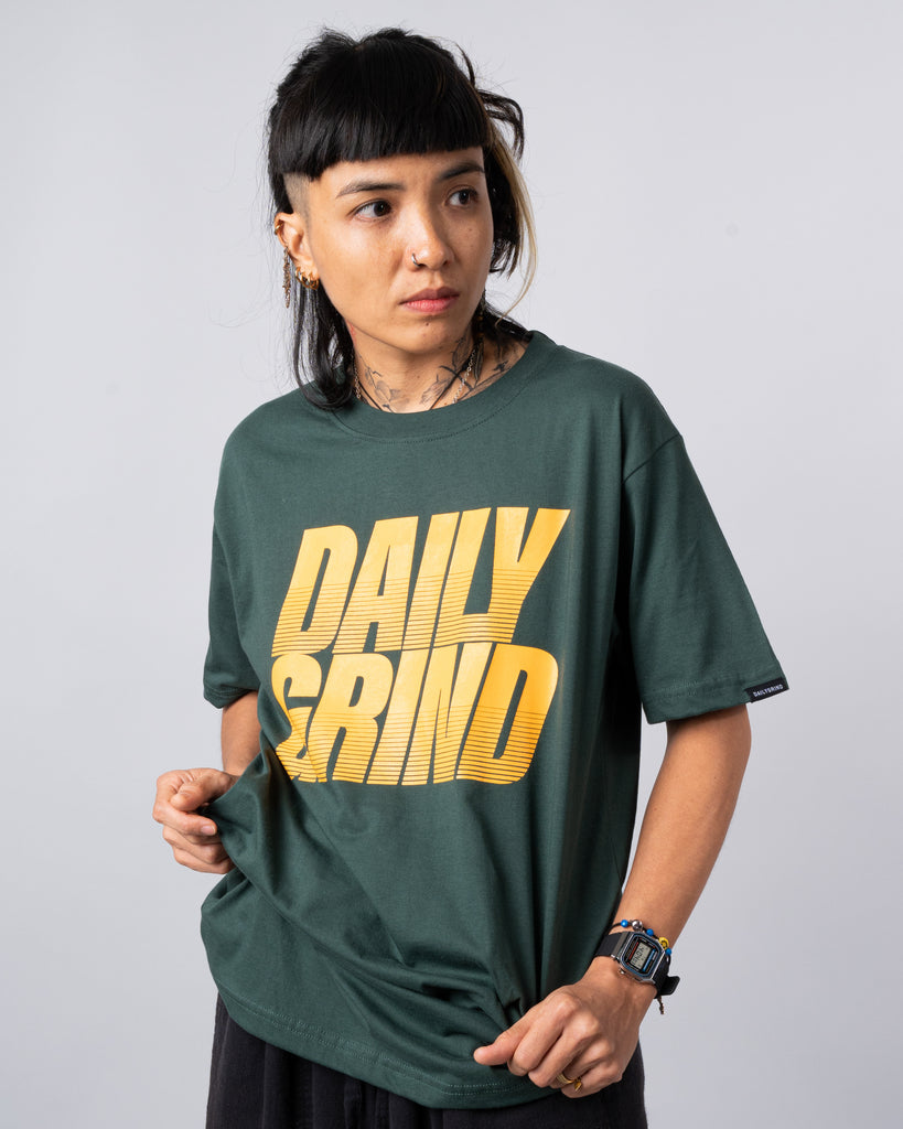 DAILY GRIND STREAKY TSHIRT MOSS GREEN