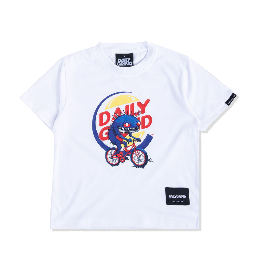 DAILY GRIND KIDS TRAIL KING TSHIRT FOR KIDS WHITE