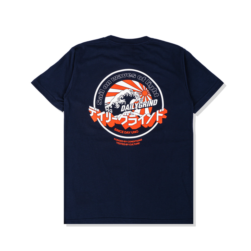DAILY GRIND WAVES OF LIGHT TSHIRT NAVY BLUE